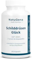 Produktbild von Bewertung NatuGena SchilddrüsenGlück 250 μg Jod 100 μg Selen 250 mg L Tyrosin & 1 mg Astaxanthin pro Kapsel 180 Kapseln 6 Monats Packung