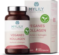 MYLILY® Veganes Kollagen Hyaluron Kapseln hochdosiert veganes Kollagen, Hyaluron, Bio Acerola, Zink & Vitamin B7 | Natürlich & Vegan | 90 Kapseln