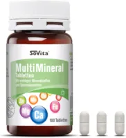 Produktbild von SoVita MultiMineral Tabletten, mit wichtigen Mineralstoffen und Spurenelementen, Nahrungsergänzungsmittel, 100 Tabletten
