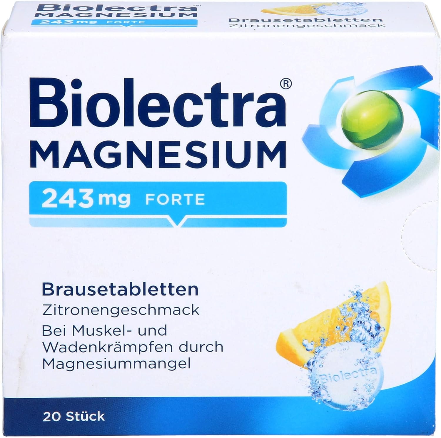 Produktbild von Bewertung Biolectra Magnesium 243 forte Zitrone Brausetabl. 20 St