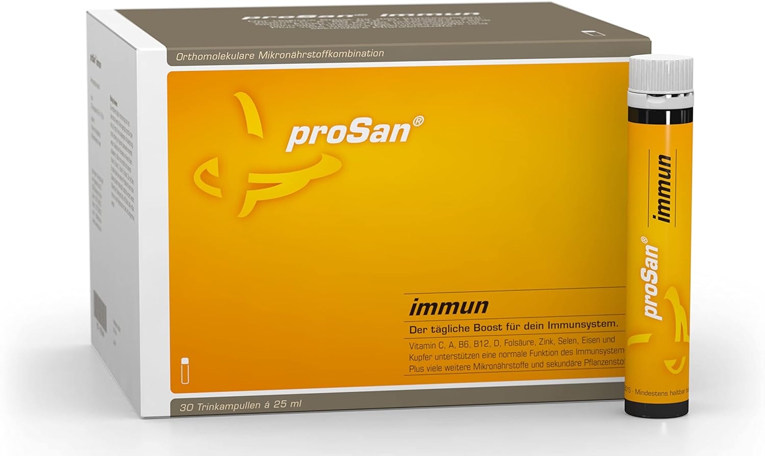 Produktbild von Bewertung proSan Immun 30 Trinkampullen der tägliche Boost für dein Immunsystem vegetarisch & hochdosiert Immunsystem stärken mit Vitamin C + viele weitere Vitamine, Mineralstoffe und OPC