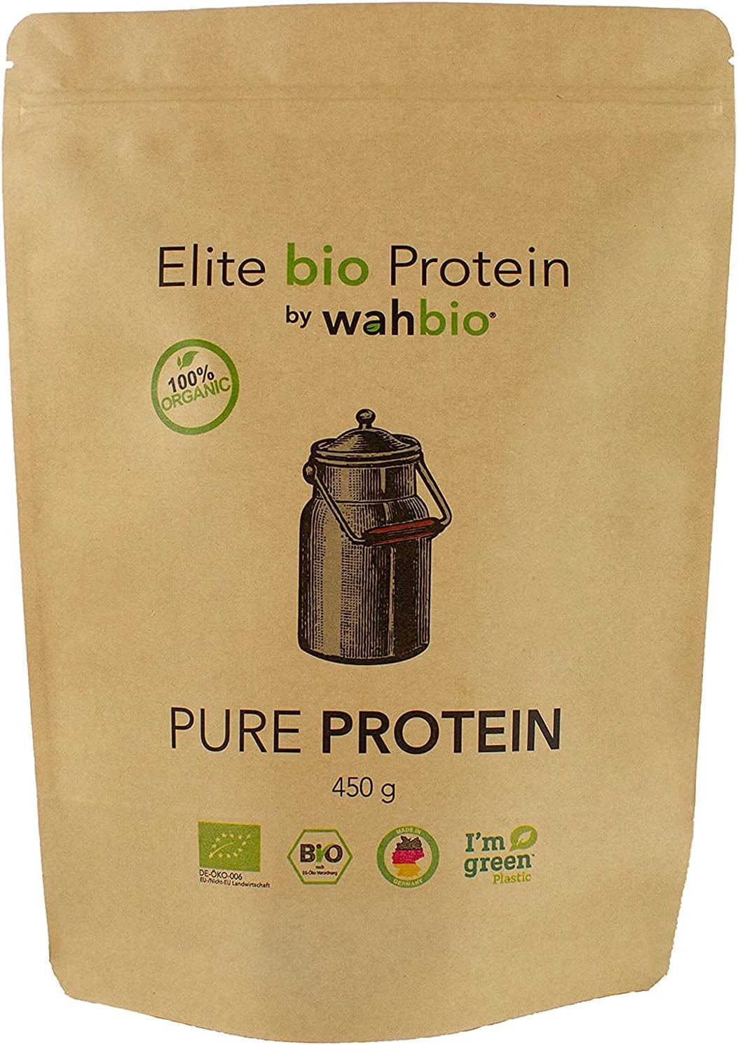 Produktbild von Bewertung WAHBIO Bio Protein Pulver Molkeproteinisolat, Molkeproteinkonzentrat sowie Protein aus Ei und Soja 4 Komponenten Bio-Protein-Pulver