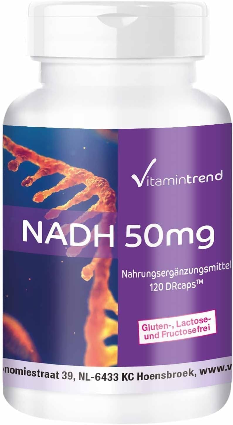 Produktbild von Bewertung Vitamintrend NADH 50mg 120 vegane Kapseln hochdosiert mit zeitverzögerter Freisetzung Vitamintrend