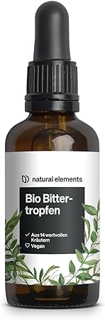 Produktbild von Bewertung natural elements Bio Bittertropfen nach Hildegard von Bingen 50ml hochdosierte Bitterstoffe Tropfen aus 14 erlesenen Kräutern vegan ohne unnötige Zusätze in Deutschland produziert & laborgeprüft