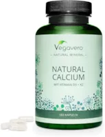 Produktbild von Vegavero CALCIUM (Aquamin™) Vegavero 100% NATÜRLICH Mit Vitamin D3 (Vitashine™) und K2 (vitaMK7®) aus Europa | Für KNOCHEN* | Ohne Zusätze | 180 Kapseln | Vegan