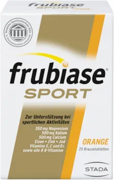frubiase SPORT Orange Nahrungsergänzungsmittel mit hochdosierten Mineralstoffen, Vitaminen und Spurenelementen - Nährstoffversorgung beim Sport - 1 x 20 Brausetabletten