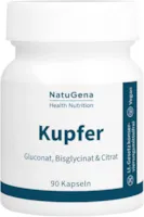 Produktbild von Bewertung NatuGena Kupfer Kupferkomplex aus den drei Kupferformen Gluconat Bisglycinat und Citrat 90 Kapseln HPMC 3 Monats-Packung