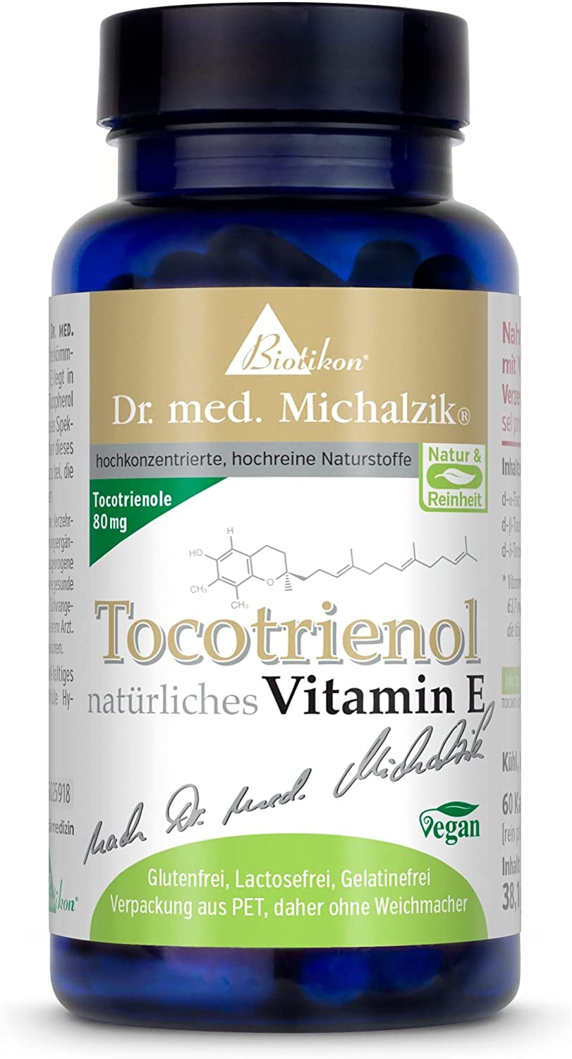 Produktbild von Biotikon Tocotrienol natürliches Vitamin E Dr. med. Michalzik Tocotrienol [80 mg] Gamma-Toc. [49 mg] + Delta-Toc. [16,5 mg] - ohne Zusatzstoffe - von BIOTIKON®