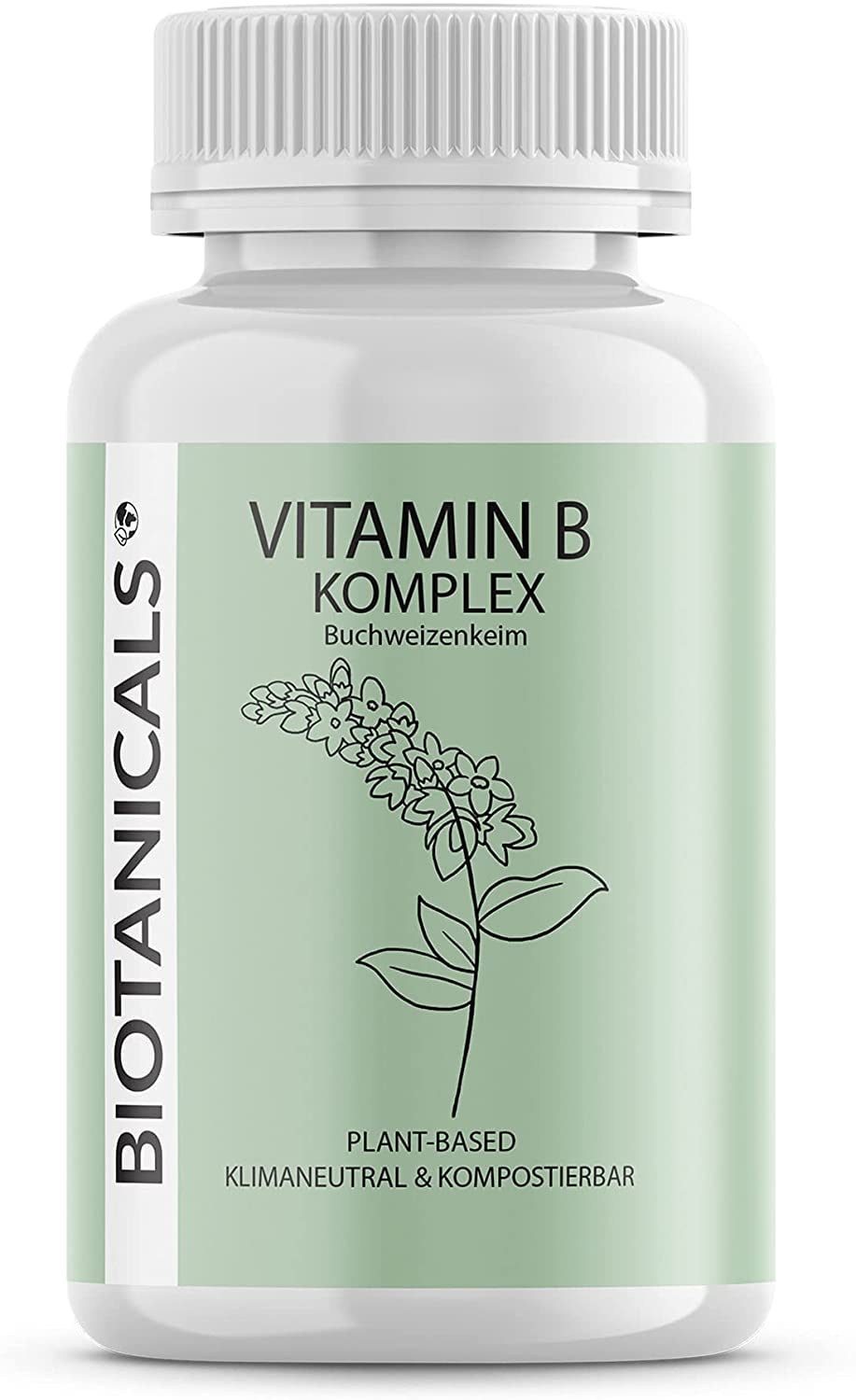 Produktbild von Biotanicals - Vitamin B Komplex (90 Kapseln) - Pflanzliches Vitamin B Complex aus Buchweizenkeimextrakt. Bio-aktive Vitamin B-Form. (Mit Biotin und B12) vegan