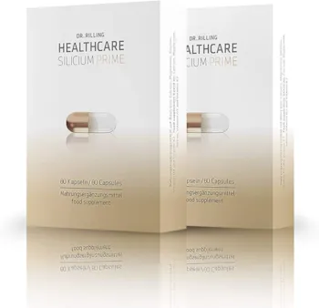 Produktbild von DR. RILLING HEALTHCARE - Silizium Nahrungsergänzung I Silicium Kapseln I 80 Kapseln I Vegetarisch & Aluminiumfrei I Mit Calcium, Magnesium, Vitamin D3 und Vitamin K2 I Dr. Rilling Healthcare Silicium Prime