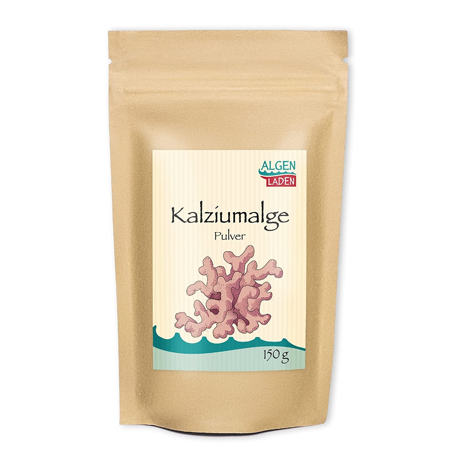Produktbild von ALGENLADEN - Kalziumalge Pulver - 150g | reich an Kalzium | hohe Qualität | sehr fein gemahlen | geeignet für Hafermilch