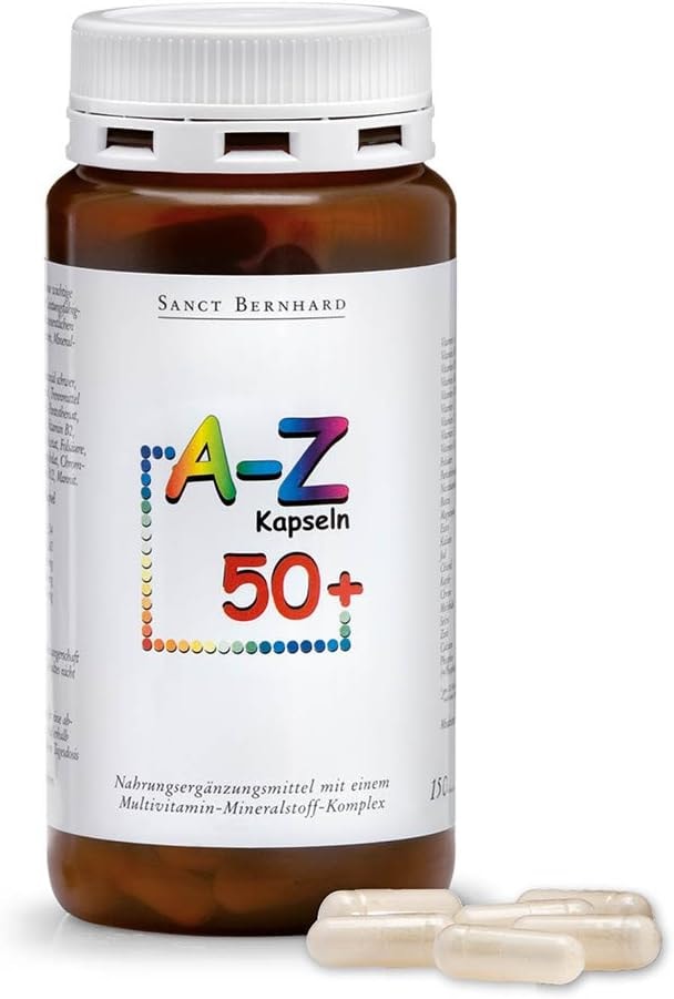 Produktbild von Bewertung Sanct Bernhard A-Z-Kapseln 50plus 24 Vitalstoffe für das reife Lebensalter 150 Kapseln