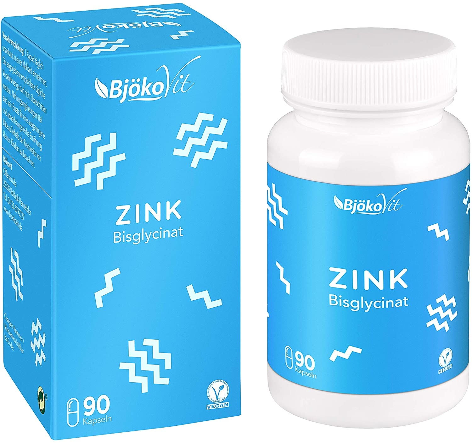 Produktbild von BjökoVit Zink Tabletten (Kapseln) | 25mg Bisglycinat hochdosiert und vegan I Nahrungsergänzungsmittel ohne Zusatzstoffe | Kleine Zink Kapseln statt große Tabletten