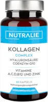 Produktbild von NUTRALIE - Kollagen Kapseln Hochdosiert - TESTSIEGER Collagen Hyaluron - Kollagen für Haut & Gelenke mit Q10, Zink, Vitamine A,C,D und B12 - Hyaluronsäure Collagen Komplex - Laborgeprüft - 60 Kapseln Nutralie