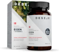 Produktbild von DESEJR Eisen + Vitamin C Tabletten (3 Monatsvorrat), Eisen Bisglycinat, Vitamin C aus Acerola-Extrakt, unterstützt das Immunsystem, gibt Energie & reduziert Müdigkeit, sanfte & schnelle Absoprtion