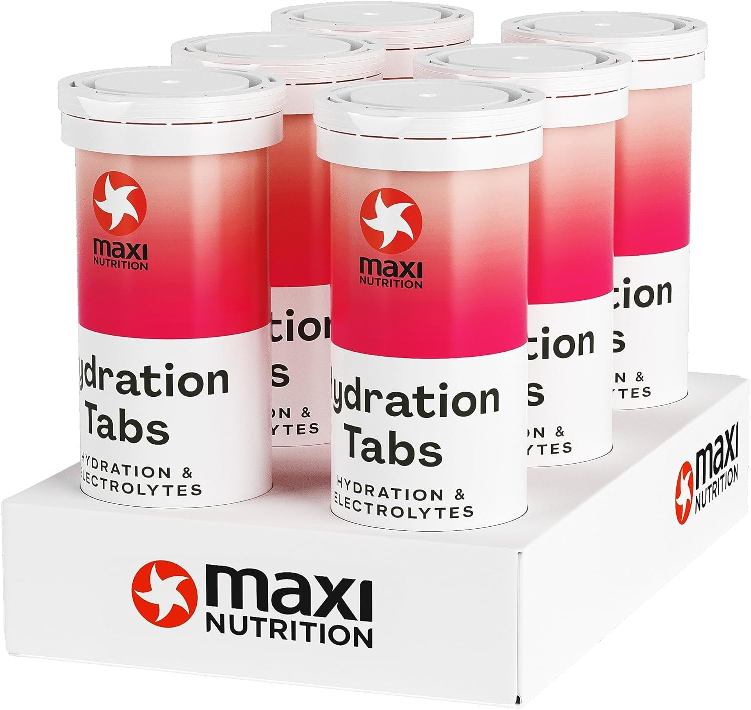 Produktbild von Bewertung MaxiNutrition Hydration Tabs Strawberry Lemonade 6er Pack Elektoyte Tabletten für erfrischendes Fitnessgetränk Regenerierung des Mineralhaushalts zuckerfrei vegan ohne künstliche Aromen