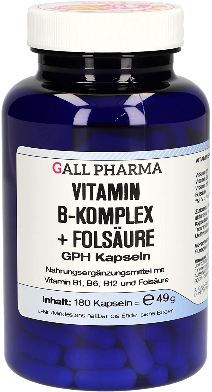 Produktbild von Gall Pharma Vitamin B-Komplex + Folsäure GPH Kapseln, 180 Kapseln