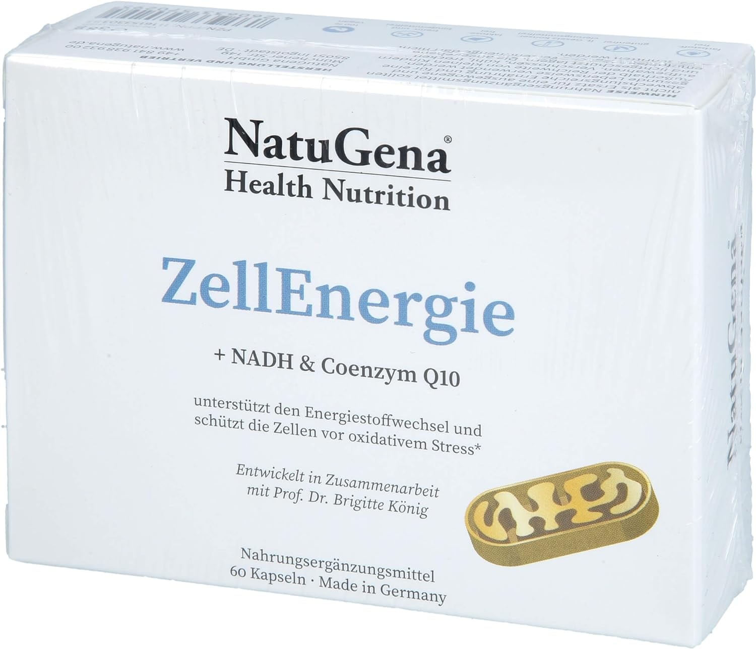 Produktbild von Bewertung NatuGena ZellEnergie NADH mit Coenzym Q10 und bioaktive B-Vitamine tragen zu einem normalen Energiestoffwechsel bei 60 Kapseln 30 Tage