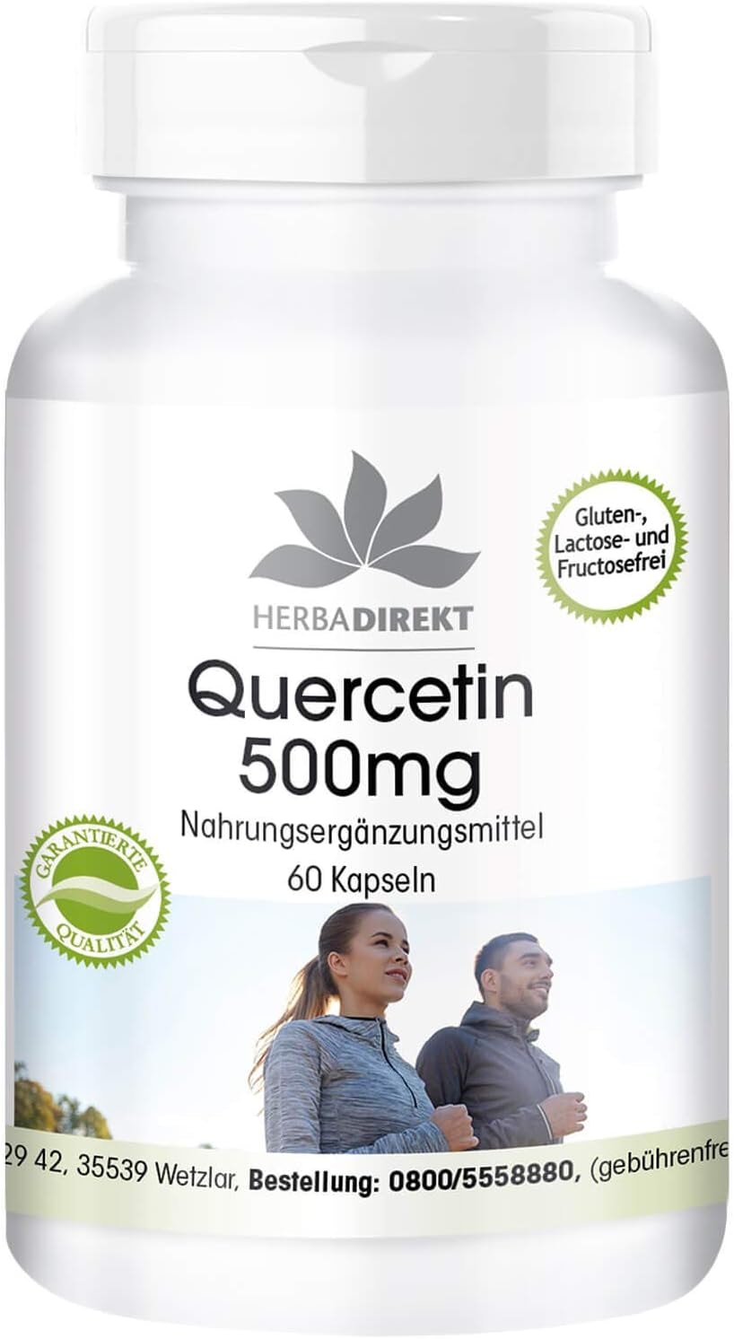 Produktbild von Bewertung HERBA DIREKT Quercetin 500mg 60 Kapseln Hochdosiert