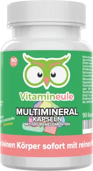Vitamineule - Multimineral Kapseln + Spurenelemente Komplex - hochdosiert - Qualität aus Deutschland - ohne Zusätze - laborgeprüft - vegan - kleine Kapseln statt Tabletten - für Kinder geeignet - Vitamineule®
