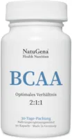 Produktbild von Bewertung NatuGena BCAA verzweigtkettigen Aminosäuren Leucin Isoleucin und Valin Höchste Rohstoffqualität aus deutscher Herstellung 90 Kapseln Monatspackung