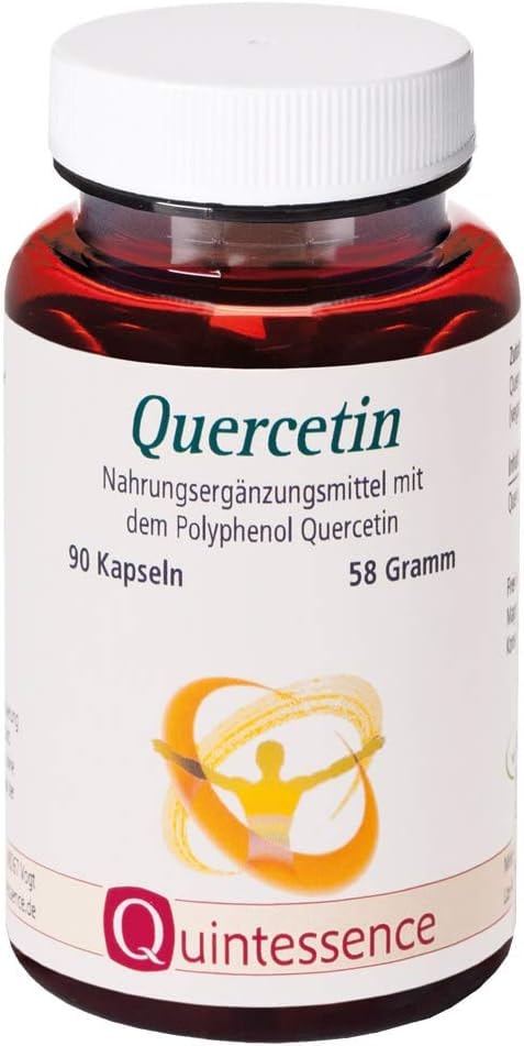 Produktbild von Bewertung Quintessence Wissen, was gut tut Quercetin 90 Kapseln 500 mg Quercetin pro Kapsel, 100% Reinstoffqualität ohne technische Hilfsstoffe, Vegan, ohne Farbstoffe und künstliche Aromen, Produziert in Österreich