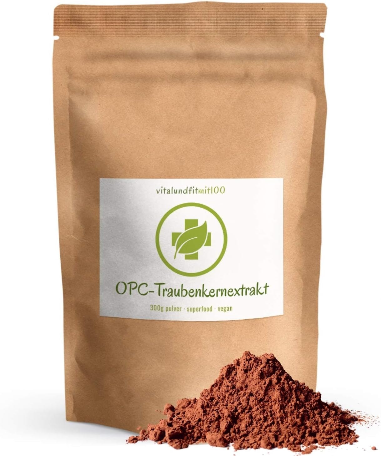 vitalundfitmit100 Traubenkernextrakt OPC Pulver 300g aus französischen Traubenkerne gewonnen - Superfood - reines Pulver - 100% vegan & pur - OHNE Hilfs- u. Zusatzstoffe