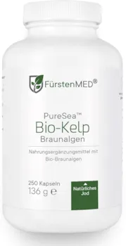 Produktbild von FürstenMED 250 Bio Kelp Kapseln mit 315µg Jod pro Kapsel Bio Braunalgen Vegan & Hochdosiert Laborgeprüft & Ohne Zusatzstoffe