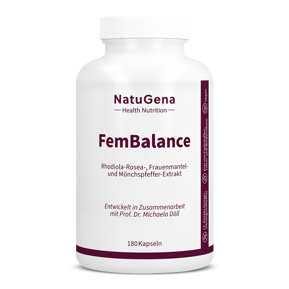 Produktbild von Bewertung NatuGena FemBalance Rhodiola-Rosea-, Frauenmantel- & Mönchspfeffer-Extrakt für Frauen