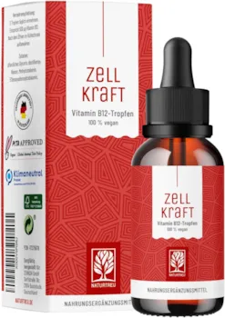 Produktbild von Bewertung ZELLKRAFT NATURTREU Vitamin B12 Tropfen 50ml hochdosiert 250µg je Tropfen vegan & alkoholfrei Methylcobalamin & Adenosyl (4:1 Verhältnis)