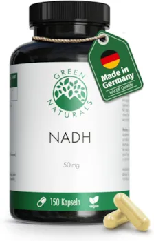Produktbild von Bewertung GREEN NATURALS NADH 50mg 150 Kapseln aus deutscher Herstellung 100% Vegan Green Naturals