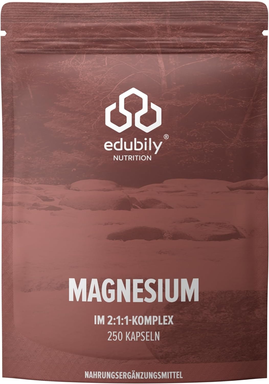 Produktbild von Bewertung edubily nutrition Magnesiumkomplex Kapseln Magnesiummischung aus Magnesiumglycinat Magnesiumcitrat & Magnesiumcarbonat ohne Magnesiumstearat mit Vitamin B6 (P5P) Vegan 250 Kapseln