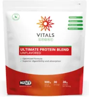 Produktbild von Bewertung VITALS Ultimate Protein Blend Standbeutel 900 Gramm einzigartige Mischung aus fermentiertem Molkenprotein, ergänzt mit speziell ausgewählten Prä-, Pro- und Postbiotika
