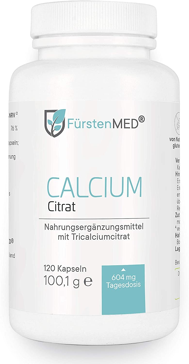Produktbild von FürstenMED Calcium Citrat Kapseln Reines Calciumcitrat 120 Kapseln Vegan und ohne Zusatzstoffe