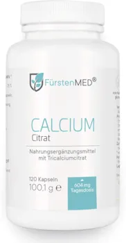 Produktbild von FürstenMED Calcium Citrat Kapseln Reines Calciumcitrat 120 Kapseln Vegan und ohne Zusatzstoffe
