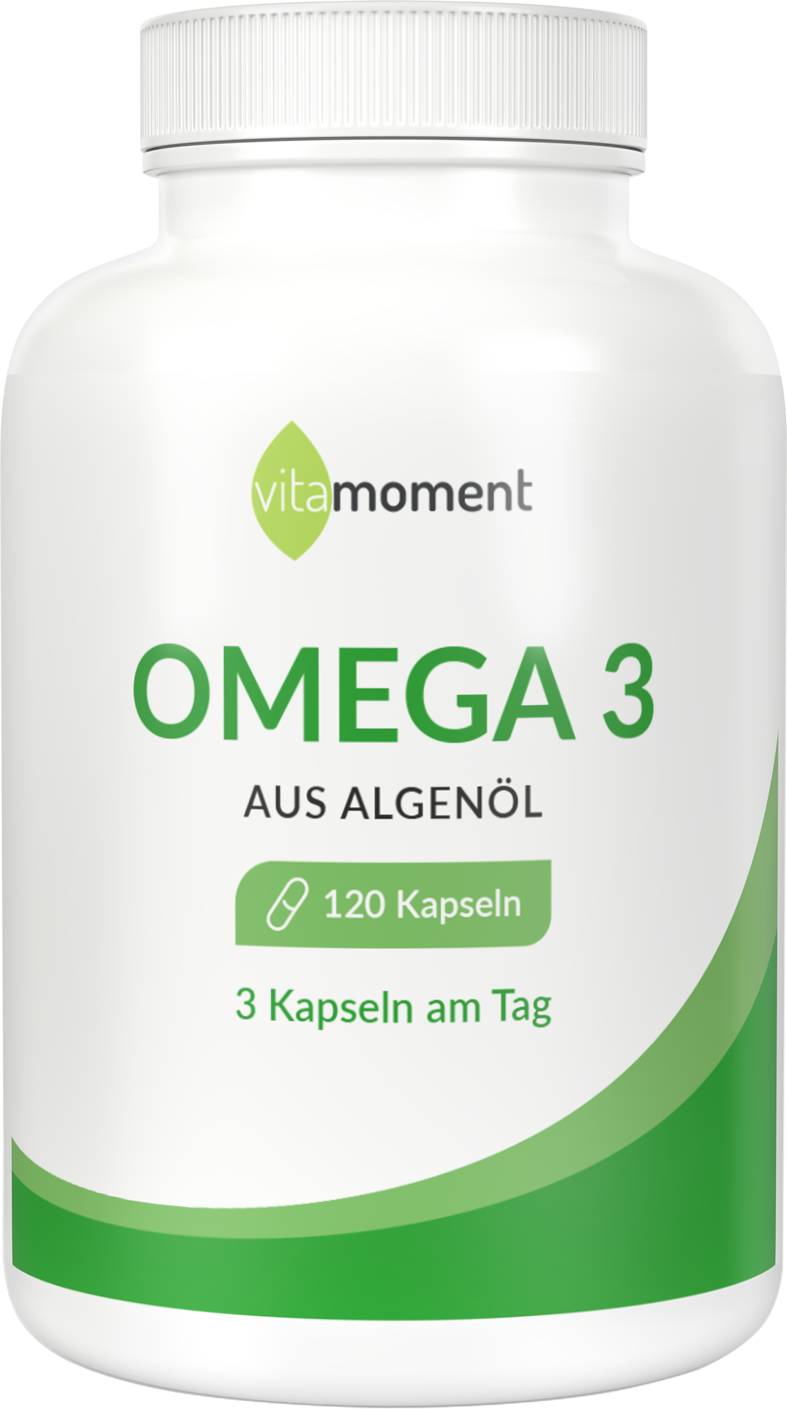 Produktbild von Bewertung vitamoment Omega 3 Vegan Kapseln Algenöl DHA EPA hochdosiert Gehirn Herz Sehkraft Gelenke Knochen Herz Gefäße Basisversorgung