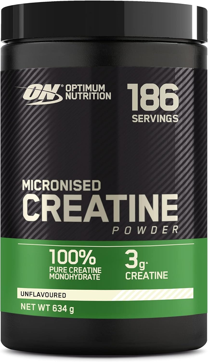 Produktbild von Bewertung Optimum Nutrition mikronisiertes Kreatin-Pulver, 100% reines Kreatin-Monohydrat-Pulver für Leistung und Muskelkraft, ohne Geschmack, 186 Portionen, 634 g