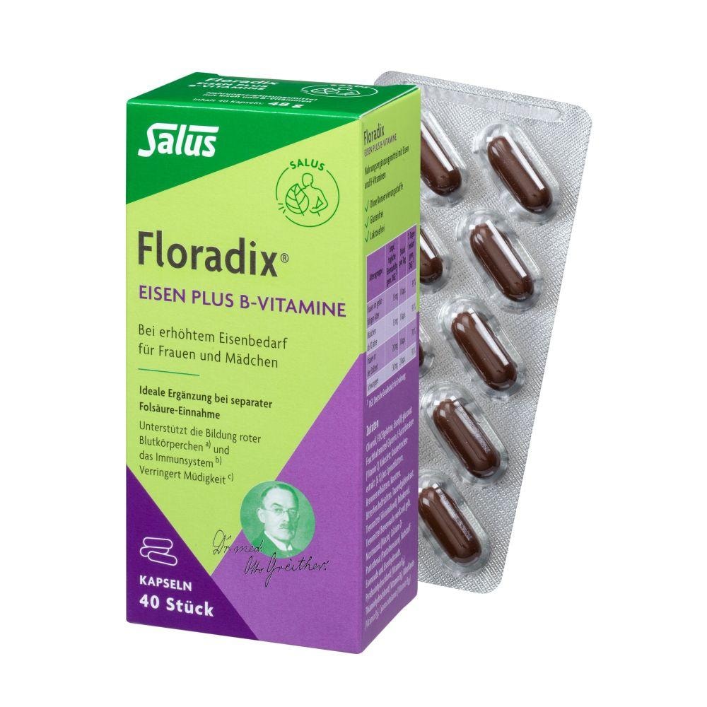 Produktbild von Salus Floradix Eisen plus B-Vitamine Kapseln, 40 St.