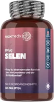 Produktbild von MaxMedix - Selen 200µg je Tabletten 365 vegane Mikrotabletten - Pure Selenium - Selen trägt zur normalen Funktion des Immunsystems und der Schilddrüse bei (EFSA) - Natürliche Inhaltsstoffe - von maxmedix