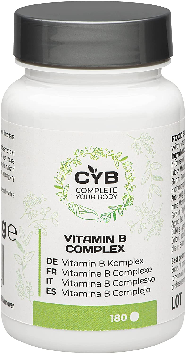 Produktbild von CYB Vitamin-B Komplex Hochdosiert mit allen acht B-Vitaminen – Vegan – 1 x 180 Tabletten