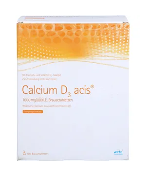 Produktbild von Bewertung CALCIUM D3 acis 1000 mg mit 880 I.E. Vitamin D als Brausetablette 100 St von acis Arzneimittel GmbH PZN 02842720