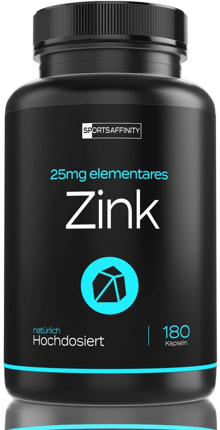 Sports Affinity Zink-Bisglycinat (Zink-Chelat) 25mg Hochdosiert - Premium Tabletten mit - 25 mg Elementares Zink pro Tablette - Zink-Chelate Laborgeprüfte Herstellung in Deutschland - vegan