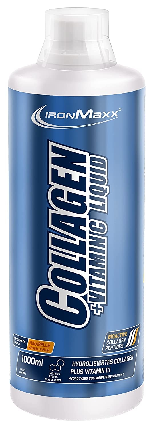 Produktbild von IronMaxx Collagen Professional Liquid, Geschmack Mirabelle, 1000 ml Flasche 1er Pack (1 x 1 l)