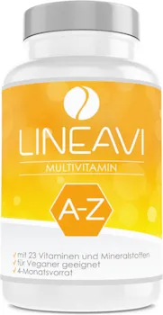 LINEAVI Multivitamin, hochdosiert mit 23 Vitaminen und Mineralstoffen von A-Z, unterstützt die normale Funktion des lmmunsystems, in Deutschland hergestellt, 120 vegane Kapseln (4-Monatsvorrat)