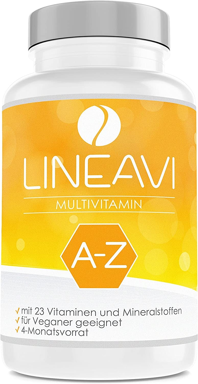 Produktbild von LINEAVI Multivitamin, hochdosiert mit 23 Vitaminen und Mineralstoffen von A-Z, unterstützt die normale Funktion des lmmunsystems, in Deutschland hergestellt, 120 vegane Kapseln (4-Monatsvorrat)