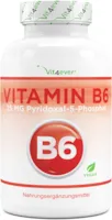 Produktbild von Vit4ever Vitamin B6 als P-5-P - 240 Tabletten extra hochdosiert mit 25 mg (Pyridoxal-5-phosphat) - Premium: Bioaktives Vitamin B6 - Laborgeprüft - Ohne unerwünschte Zusätze - Vegan