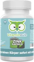 Vitamineule Zink Kapseln 25mg hochdosiert & vegan Zinkbisglycinat ohne künstliche Zusätze kleine Kapseln statt große Tabletten - Qualität aus Deutschland
