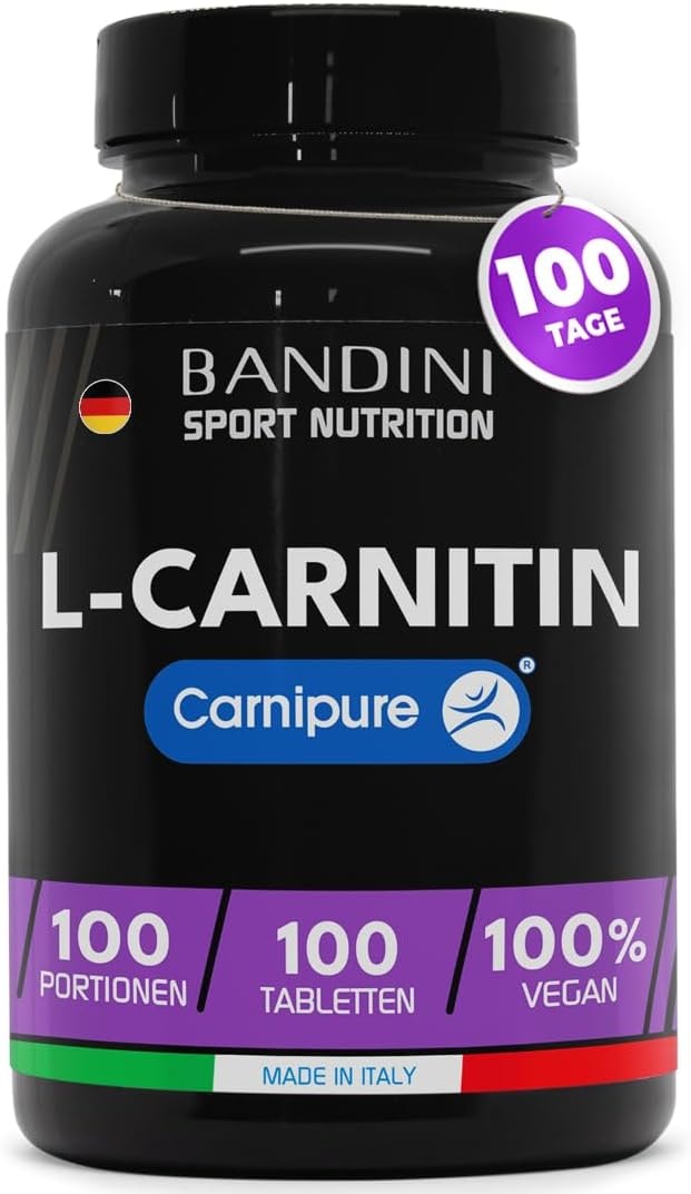 Produktbild von Bewertung BANDINI L-CARNITIN Premium Rohstoff Carnipure Höchste Dosierung pro Tablette 1000mg JE TAB 100 TAGEN L Carnitin Tartrat Stoffwechsel Booster Muskelaufbau Erholung Hochdosiert vegan