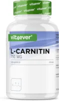 Produktbild von Bewertung Vit4ever L-Carnitin 180 vegane Kapseln Hochdosiert mit 3000 mg pro Tagesportion Premium 100% L-Carnitin Tartrat ohne Zusätze Laborgeprüft