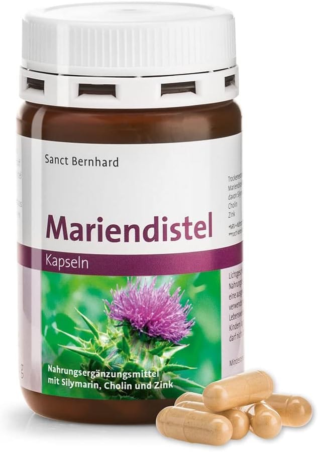 Produktbild von Bewertung Sanct Bernhard Mariendistel-Kapseln mit 200 mg Mariendistel-Trockenextrakt mit Cholin Zink 90 Kapseln für 3 Monate